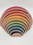 Load image into Gallery viewer, 10 piece Wooden Rainbow Unique Stacking Blocks - Vibrant Red