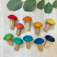 Load image into Gallery viewer, Mini Wooden Toy Toadstools - set of 10