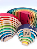 Load image into Gallery viewer, 6 piece Wooden Rainbow Stacking Blocks - Vibrant Purple