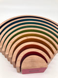 Load image into Gallery viewer, 10 piece Wooden Rainbow Stacking Blocks - Vibrant Purple