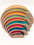 Load image into Gallery viewer, 10 piece Wooden Split Rainbow Stacking Blocks