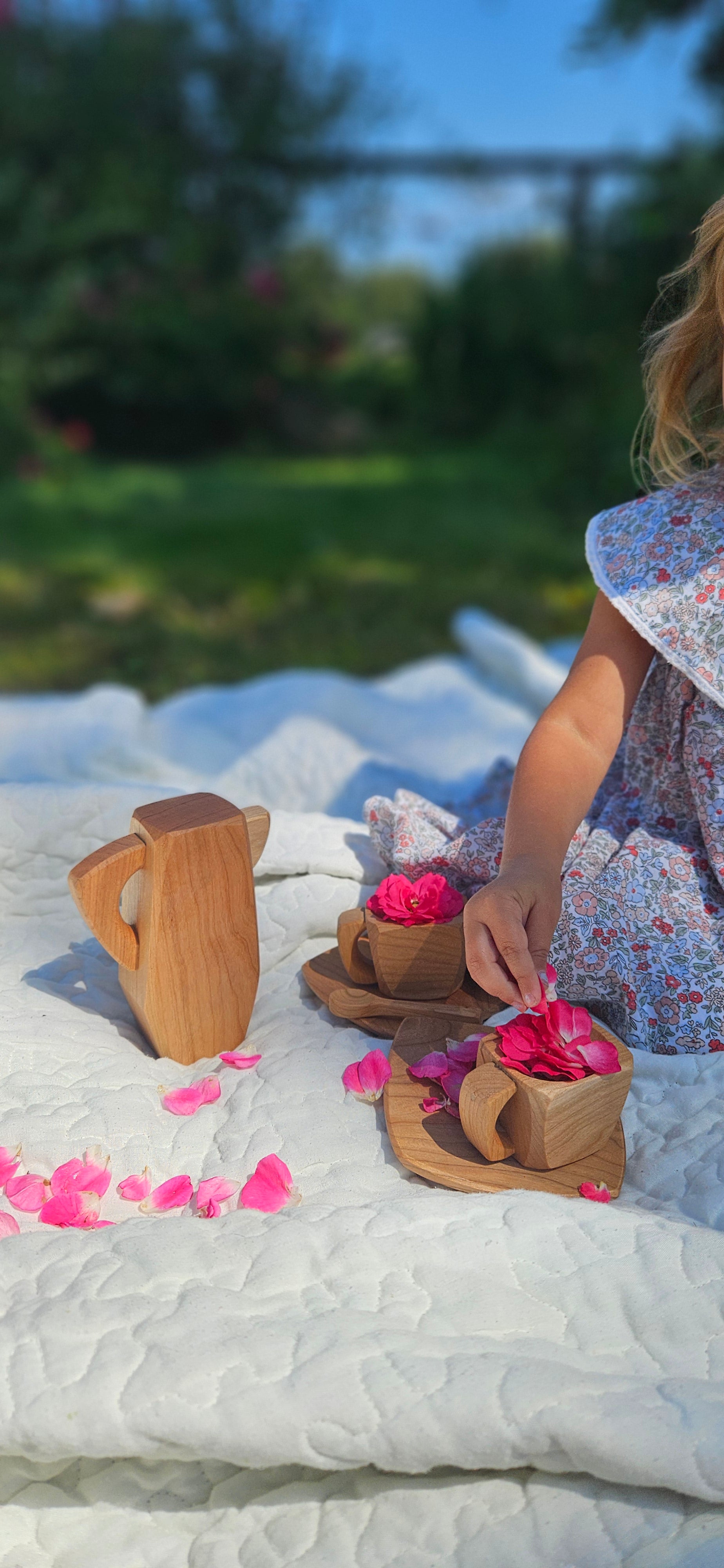 Wooden Play Tea Set - 7 piece set