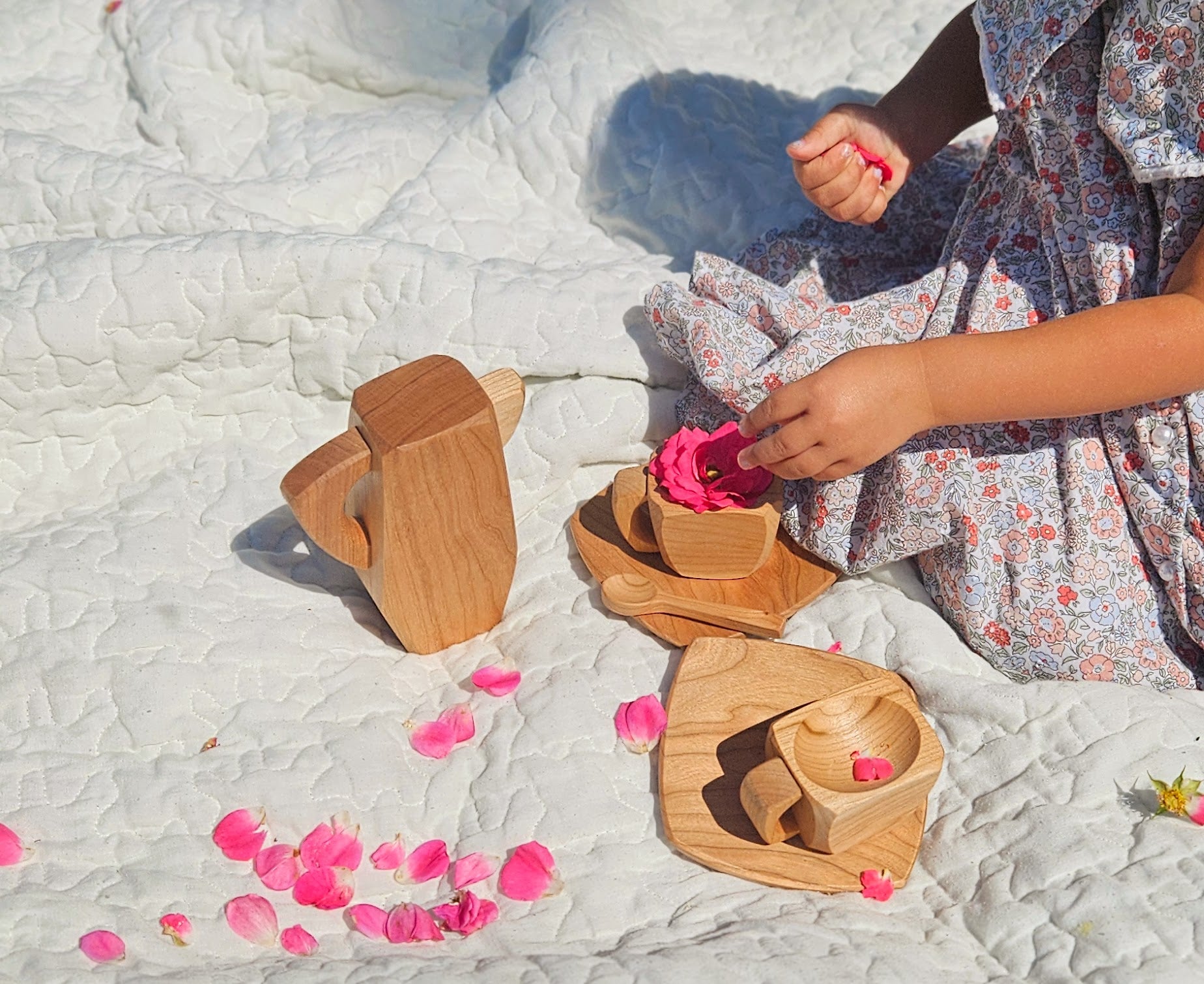 Wooden Play Tea Set - 7 piece set