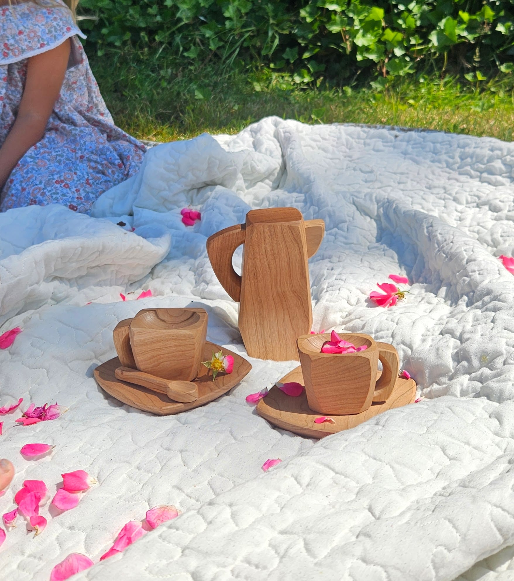 Wooden Play Tea Set - 7 piece set