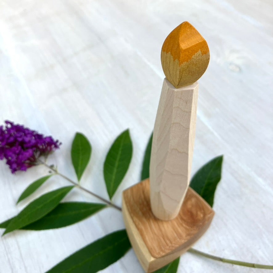 Wooden Celebration Candle - Natural