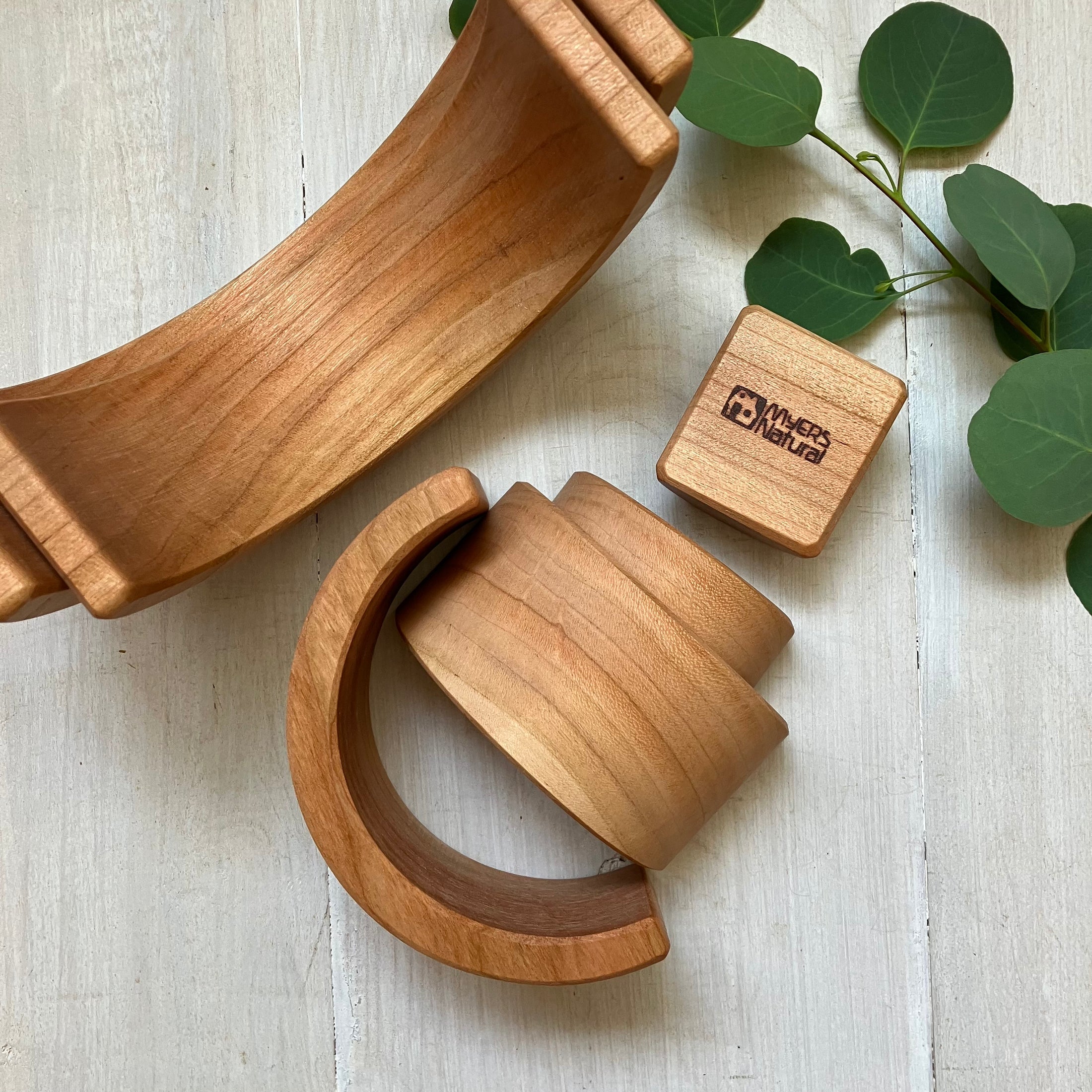 6 piece Wooden Rainbow Stacking Blocks - Natural