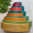 Load image into Gallery viewer, 10 piece Wooden Split Rainbow Stacking Blocks

