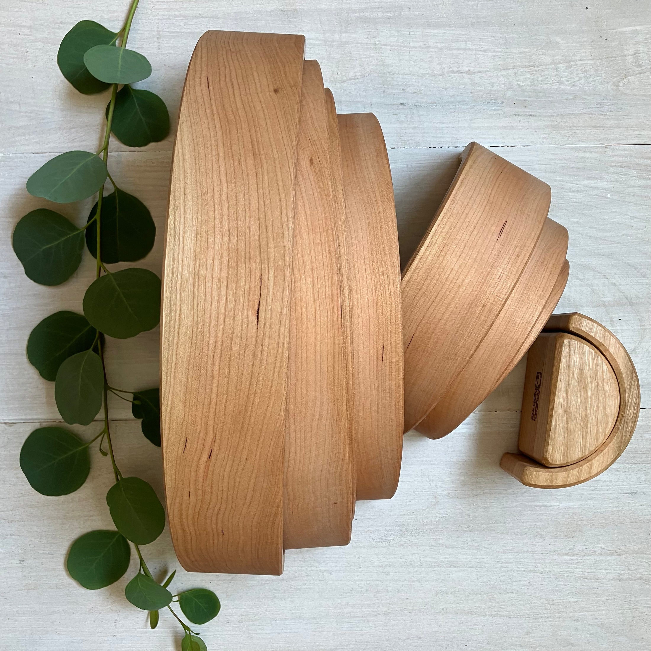 10 piece Wooden Rainbow Stacking Blocks - Natural