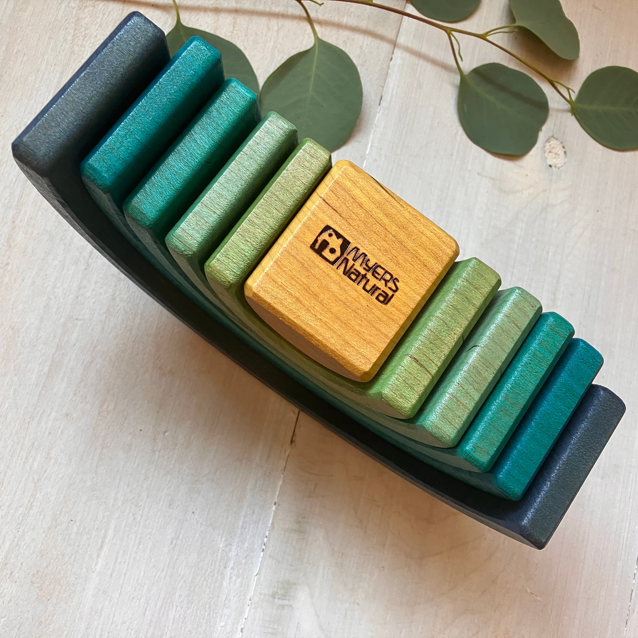 6 piece Wooden Rainbow Stacking Blocks - Vibrant Purple