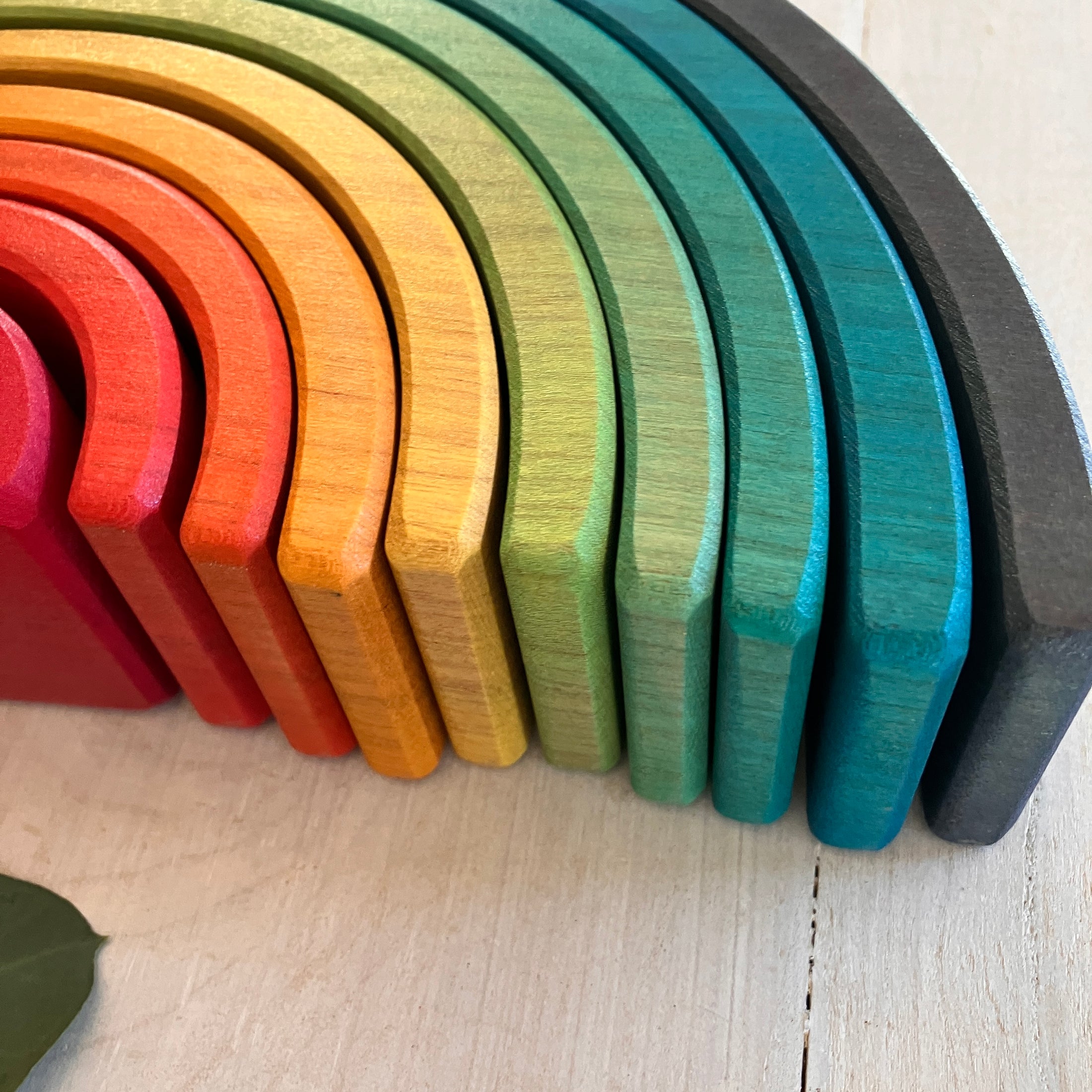 10 piece Wooden Rainbow Blocks - Vibrant Blue