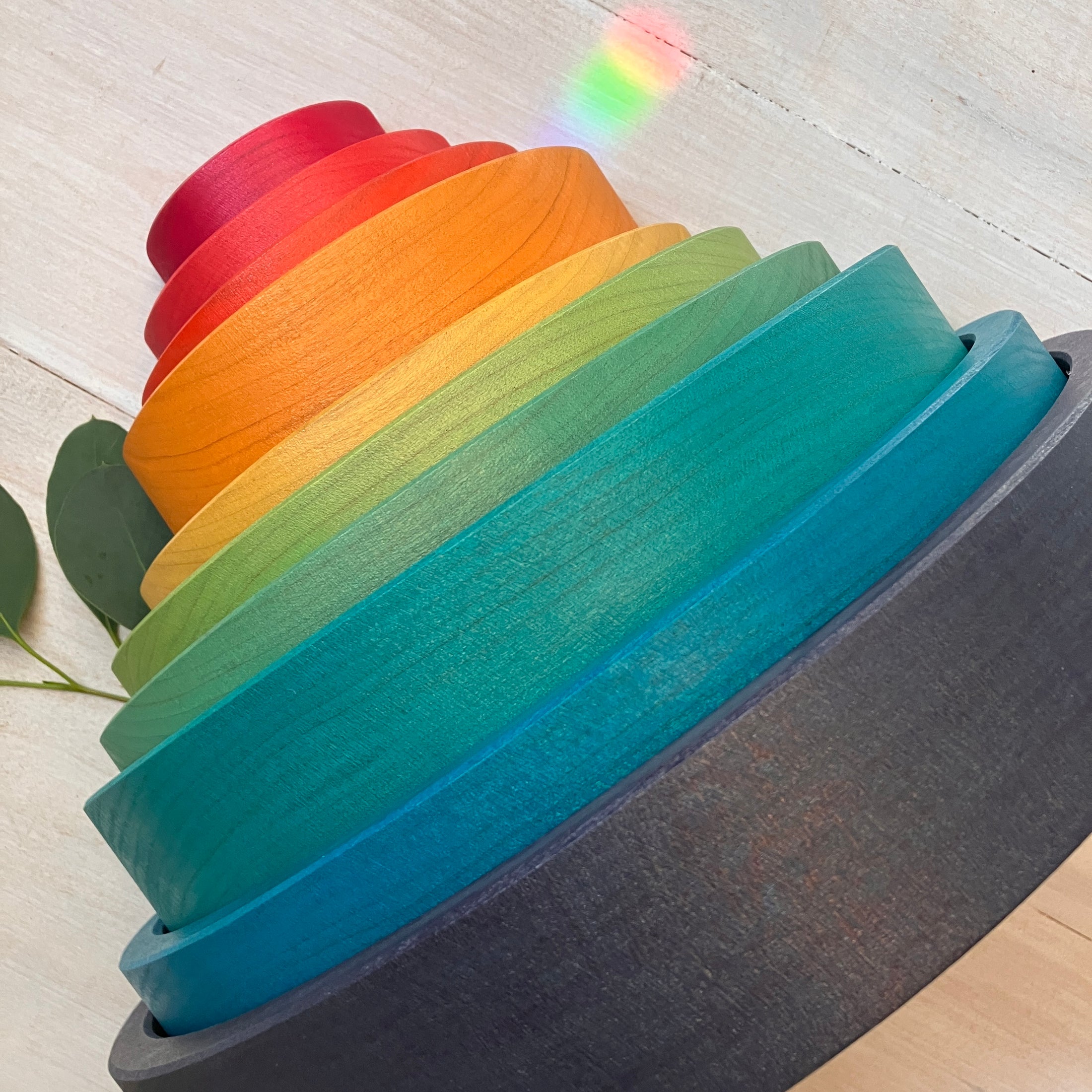 10 piece Wooden Rainbow Blocks - Vibrant Blue