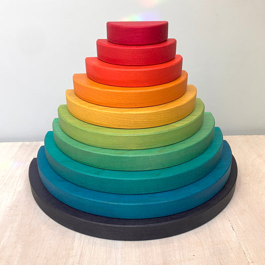 10 piece Wooden Semicircle Jumbo Blocks - Vibrant Blue