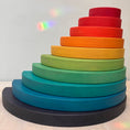 Load image into Gallery viewer, 10 piece Wooden Semicircle Jumbo Blocks - Vibrant Blue
