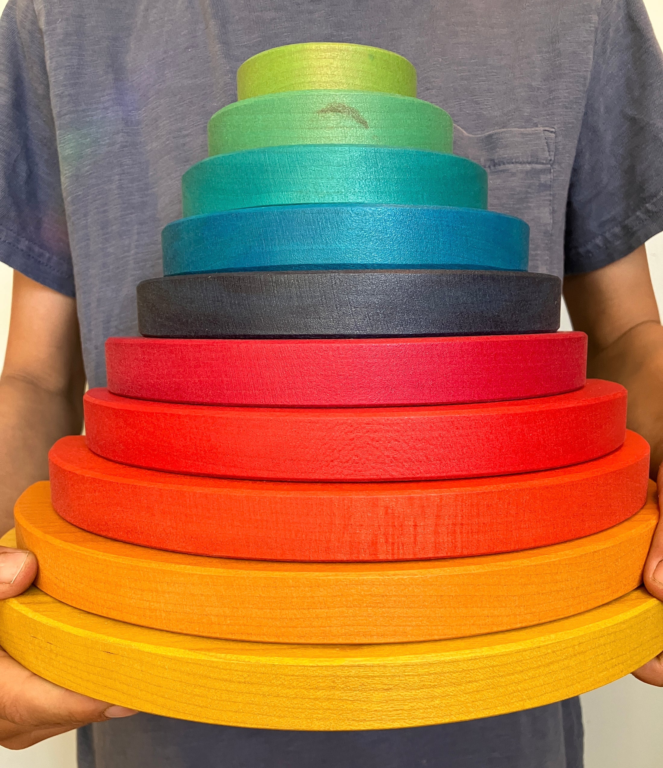 10 piece Wooden Semicircle Jumbo Blocks - Vibrant Red