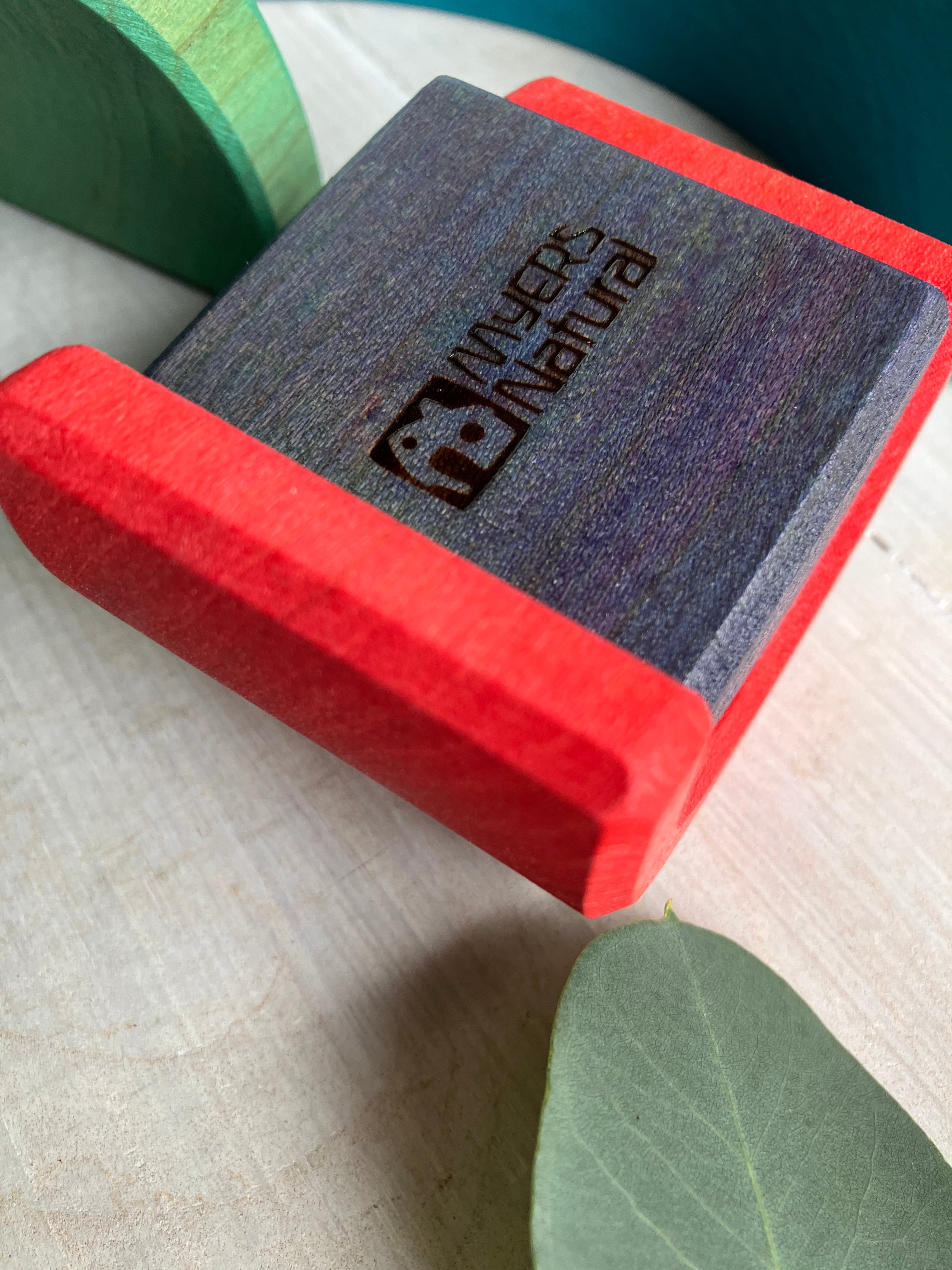 6 piece Wooden Rainbow Stacking Blocks - Vibrant Blue