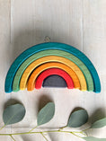 Load image into Gallery viewer, 6 piece Wooden Rainbow Stacking Blocks - Vibrant Blue
