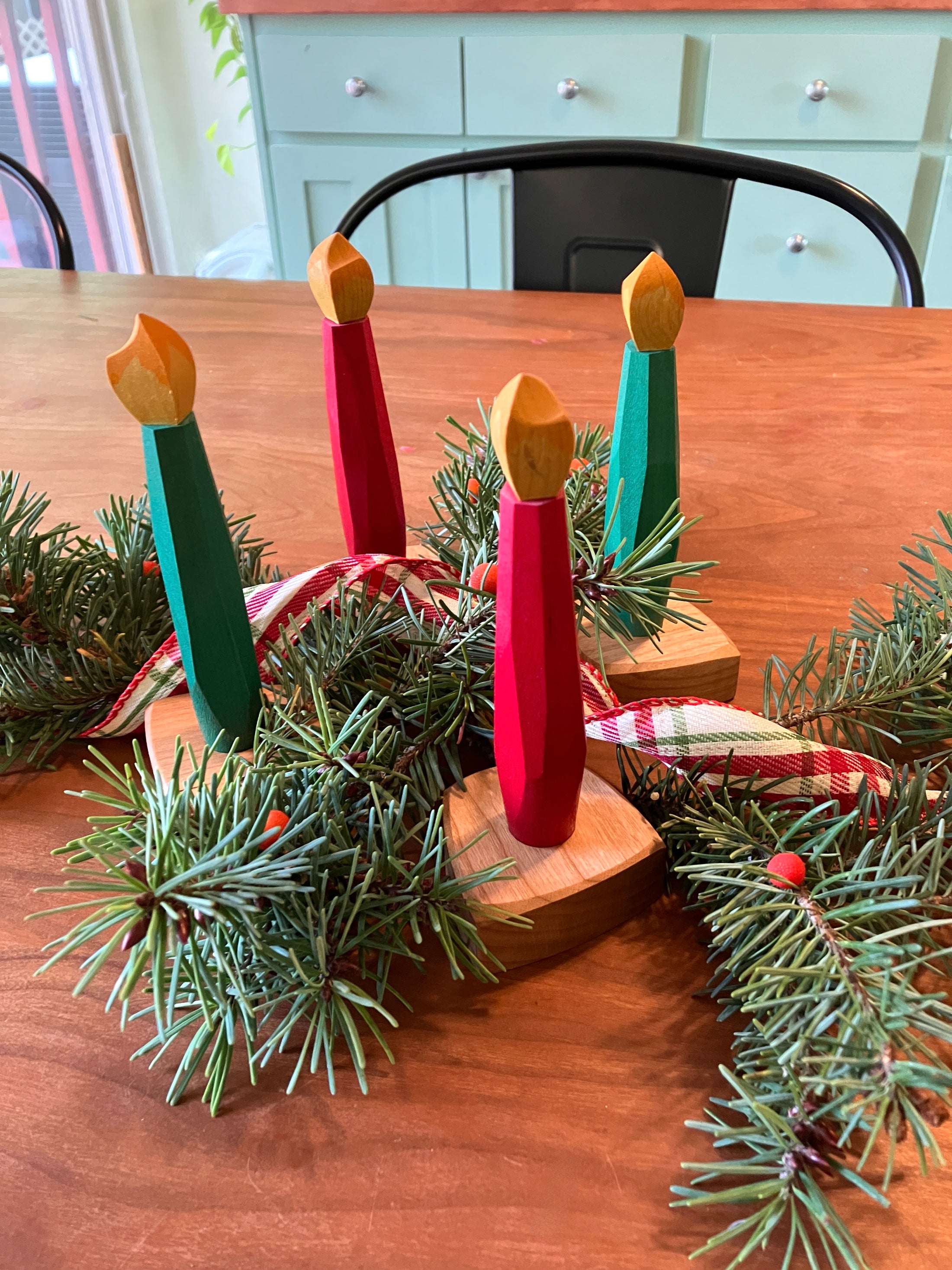 Christmas Wooden Candle set