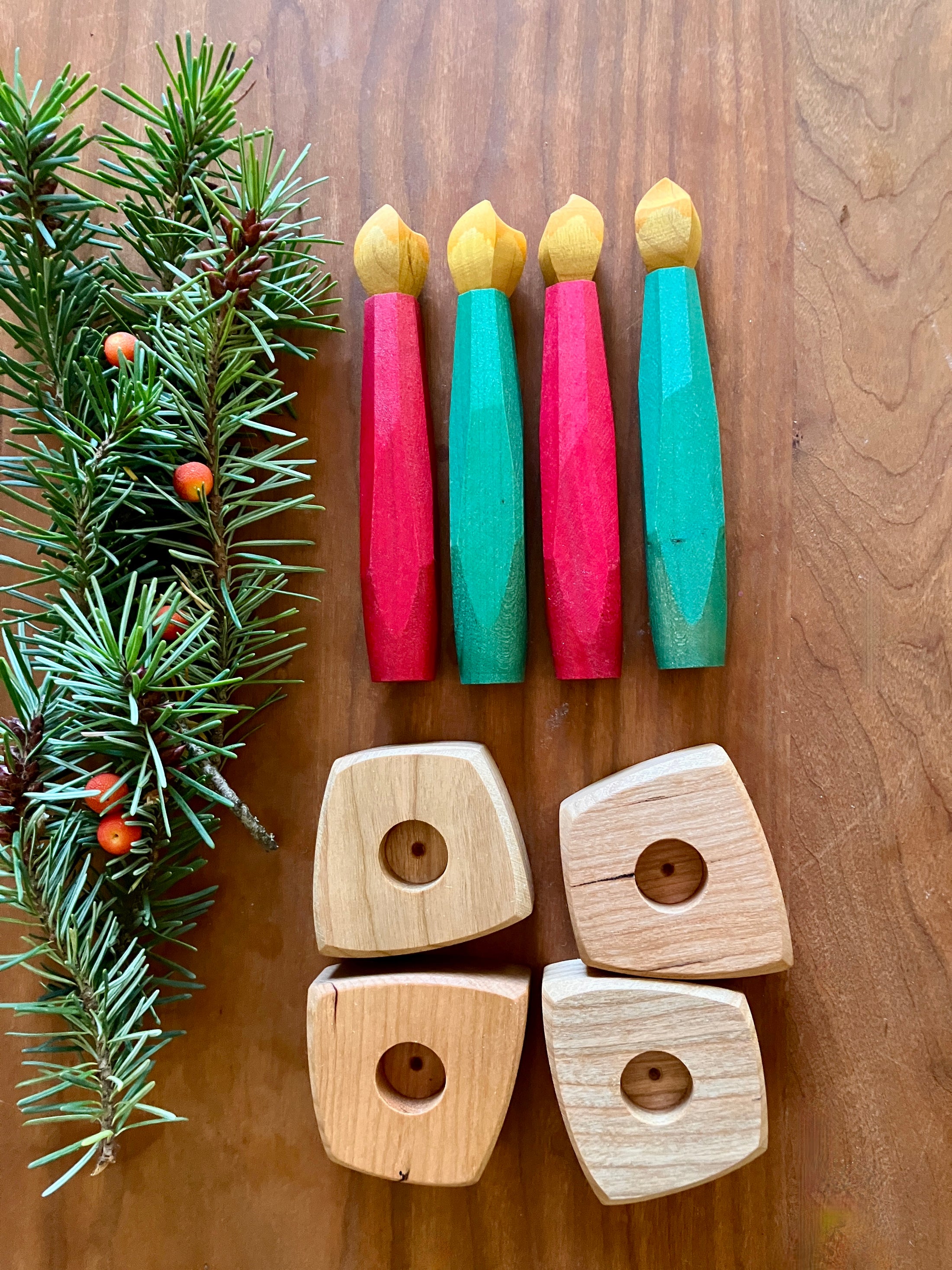 Christmas Wooden Candle set