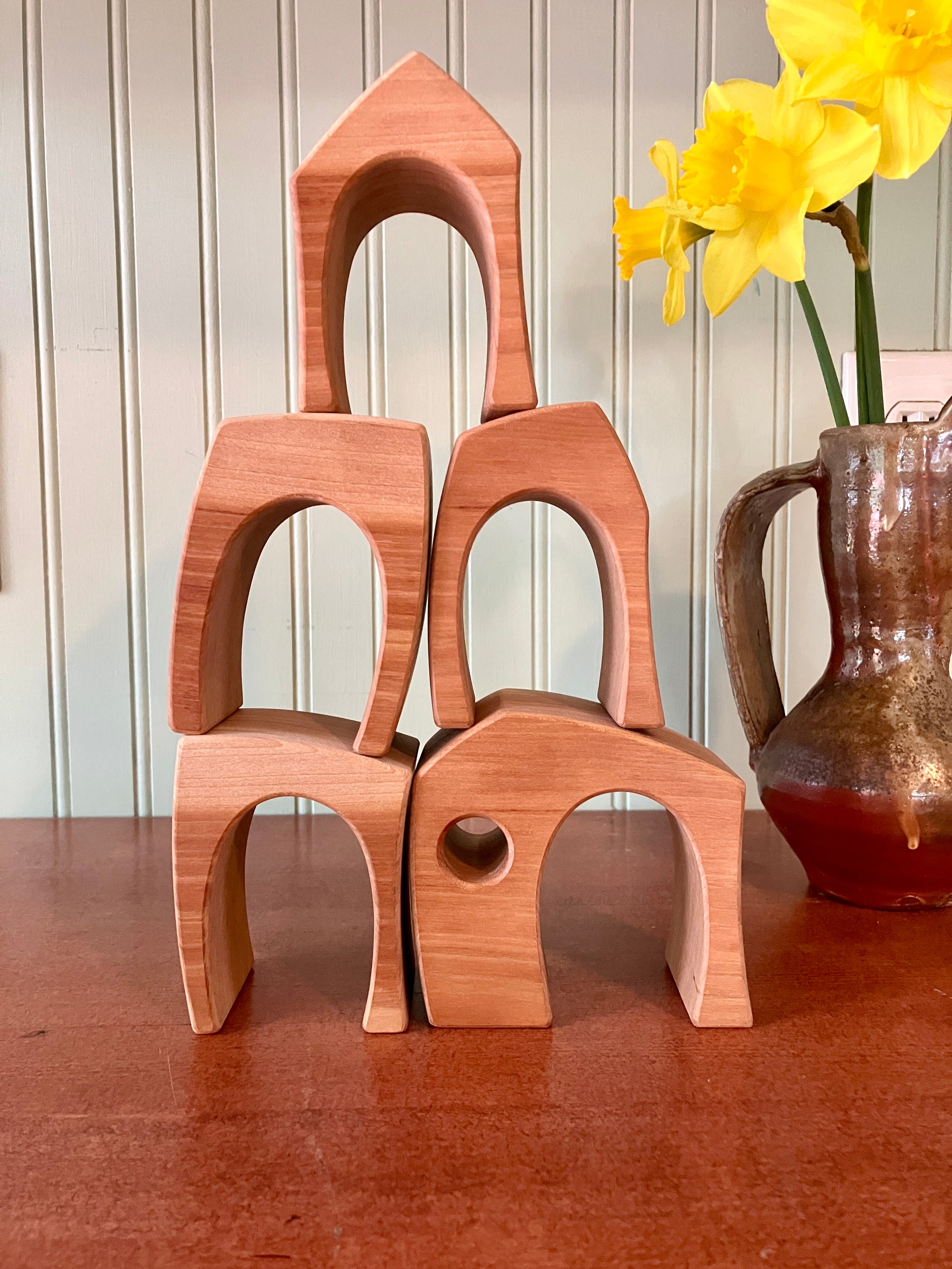 5 piece Wooden Village Toy - Natural
