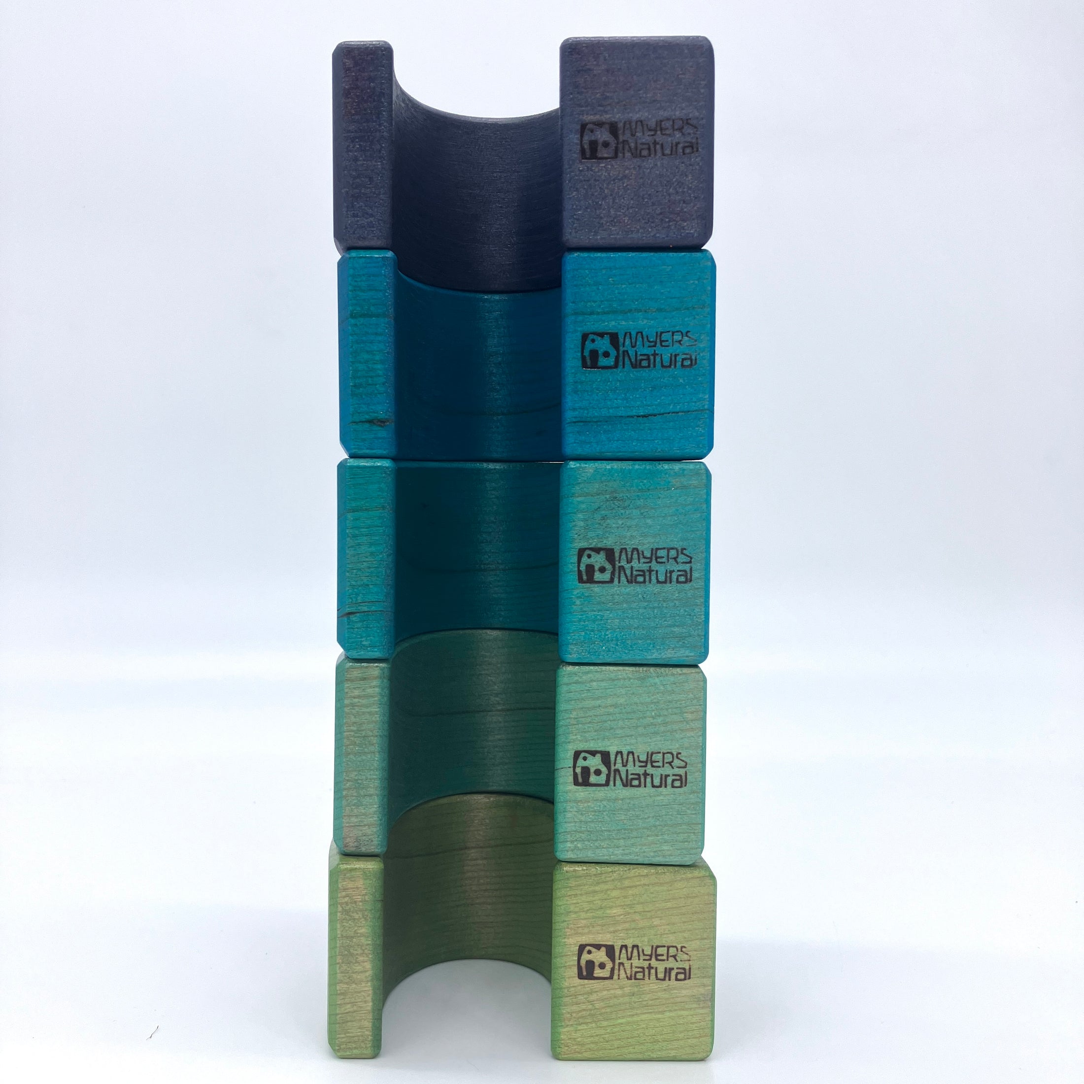 Vibrant Blue Village - set of 5