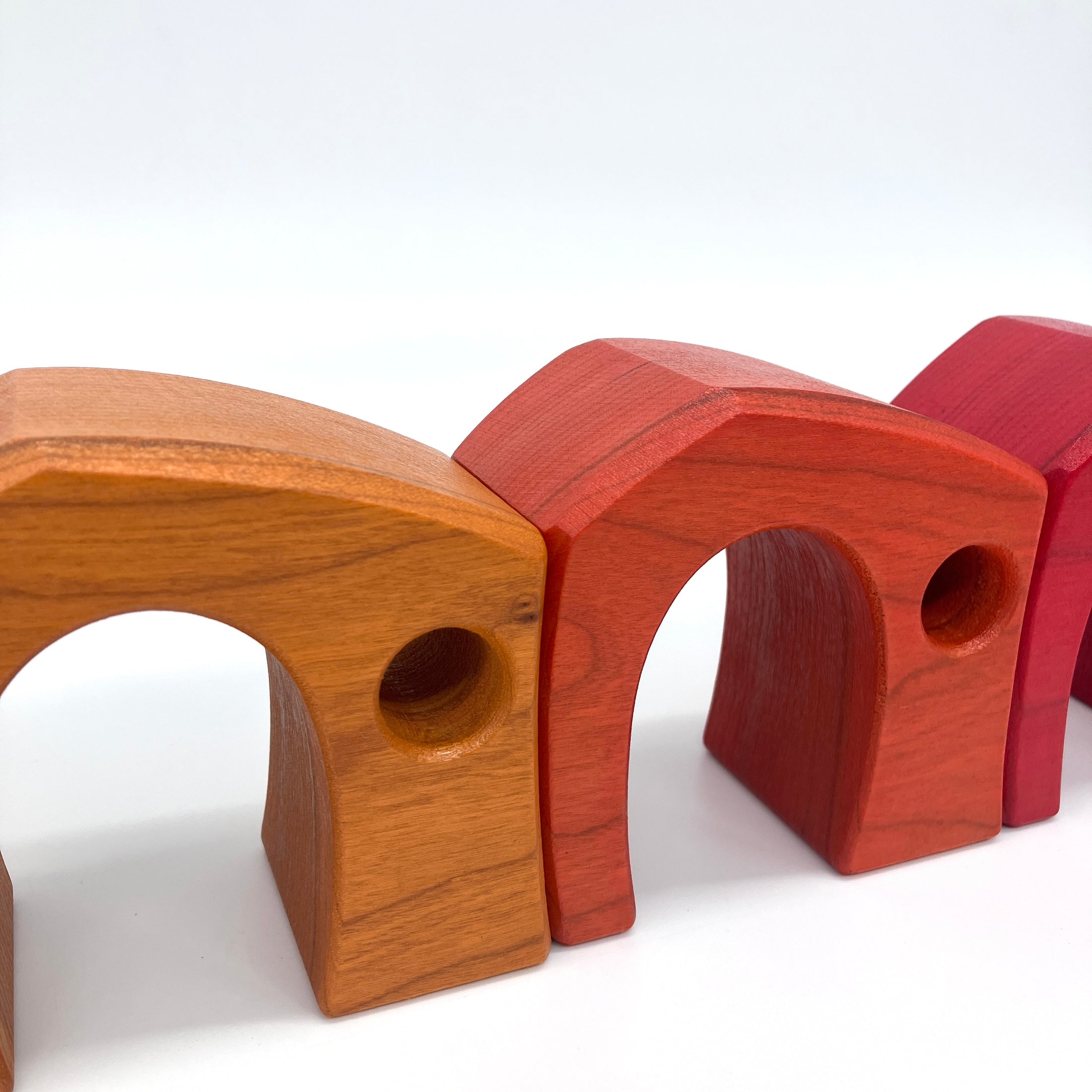 Vibrant Red Village - set of 5