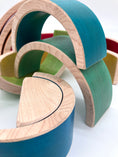 Load image into Gallery viewer, 10 piece Wooden Rainbow Stacking Blocks - Vibrant Red
