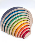 Load image into Gallery viewer, 10 piece Wooden Rainbow Stacking Blocks - Vibrant Purple
