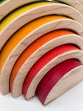 Load image into Gallery viewer, 10 piece Wooden Rainbow Stacking Blocks - Vibrant Purple
