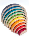 Load image into Gallery viewer, 10 piece Wooden Rainbow Stacking Blocks - Vibrant Purple
