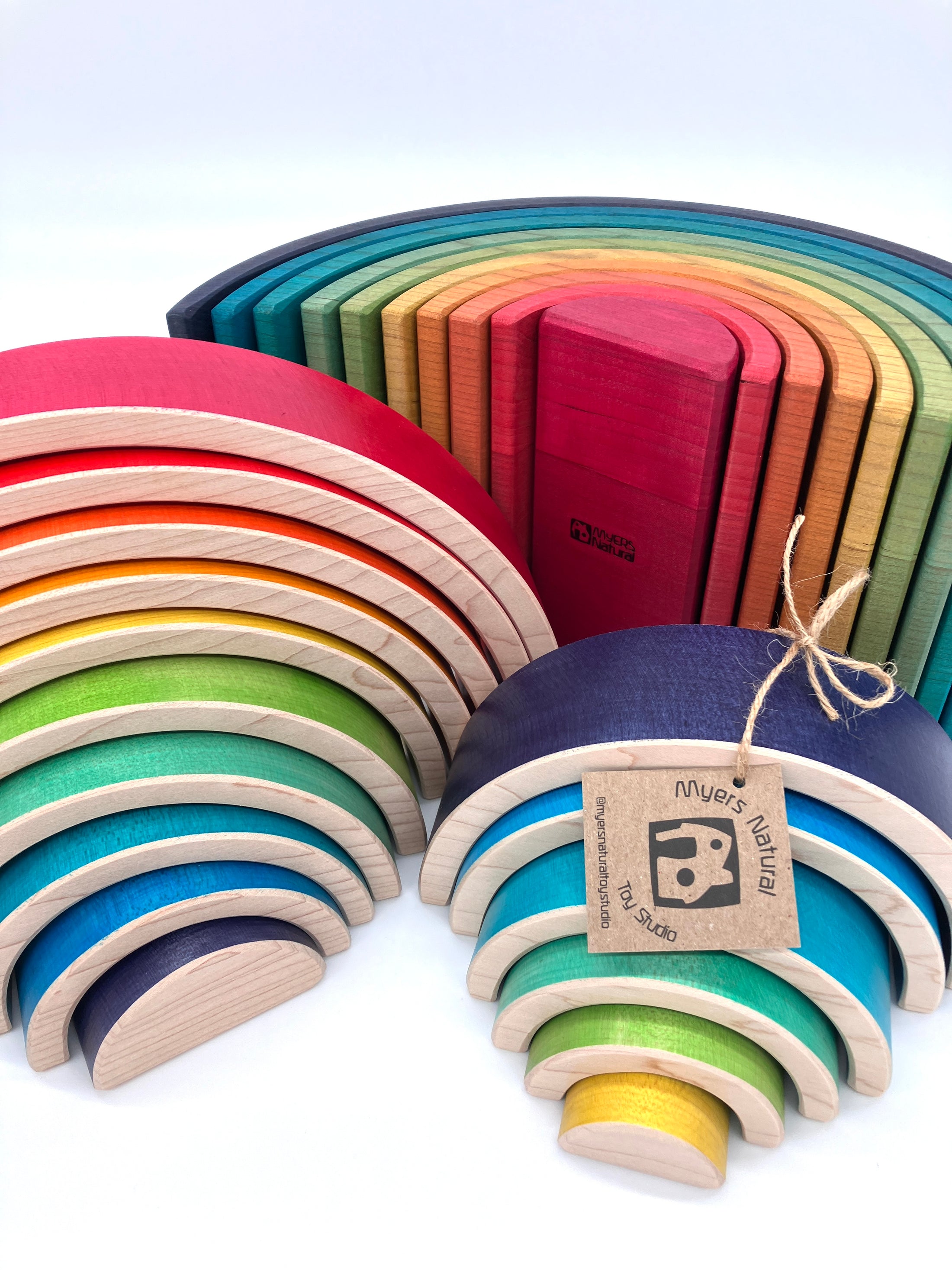 6 piece Wooden Rainbow Stacking Blocks - Vibrant Purple