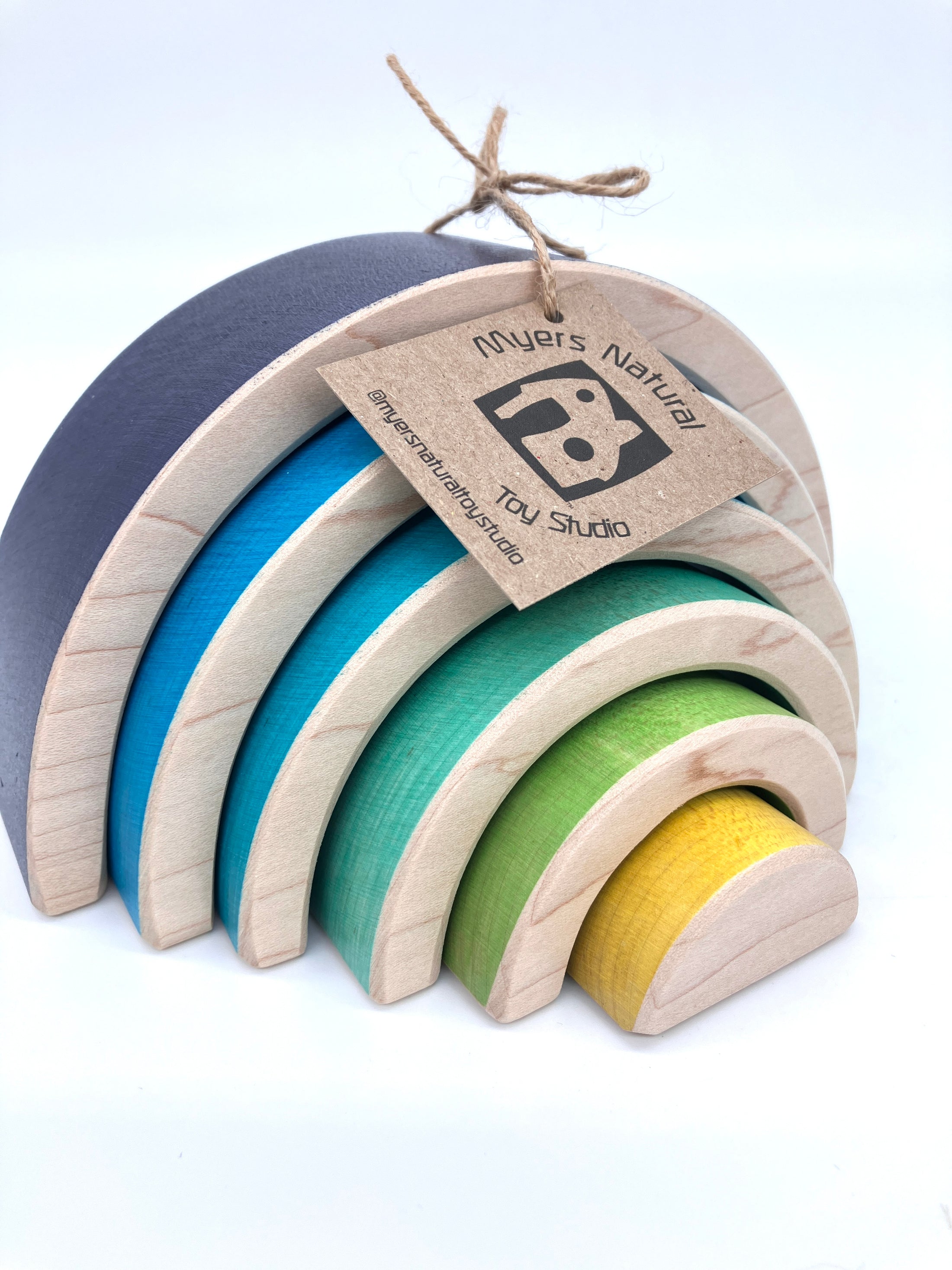 6 piece Wooden Rainbow Stacking Blocks - Vibrant Purple