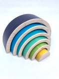 Load image into Gallery viewer, 6 piece Wooden Rainbow Stacking Blocks - Vibrant Purple
