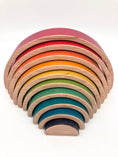 Load image into Gallery viewer, 10 piece Wooden Rainbow Stacking Blocks - Vibrant Red
