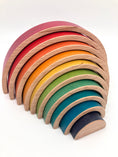 Load image into Gallery viewer, 10 piece Wooden Rainbow Stacking Blocks - Vibrant Red
