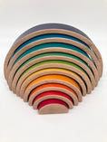 Load image into Gallery viewer, 10 piece Wooden Rainbow Stacking Blocks - Vibrant Purple
