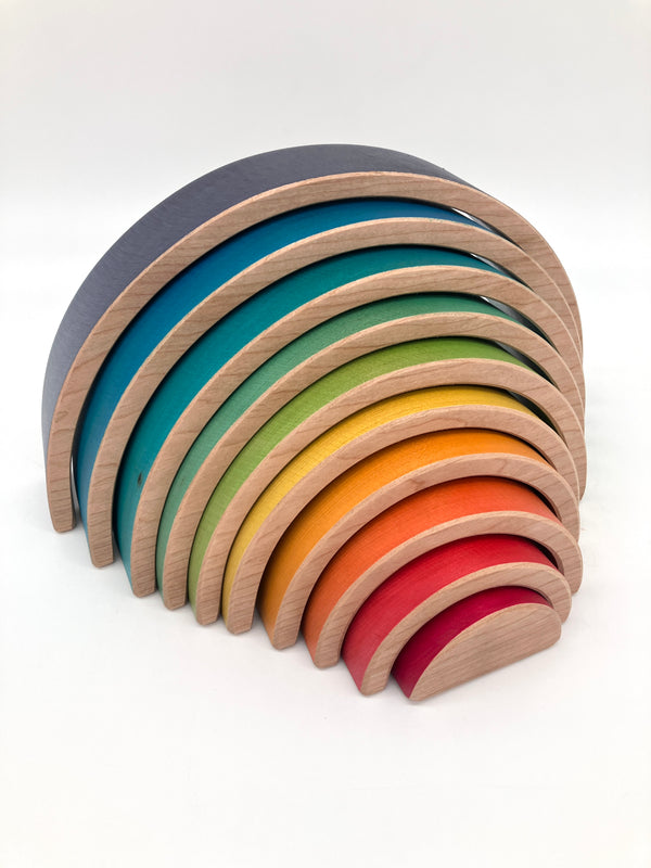 10 piece Wooden Rainbow Stacking Blocks - Vibrant Purple