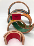 Load image into Gallery viewer, 10 piece Wooden Rainbow Stacking Blocks - Vibrant Purple
