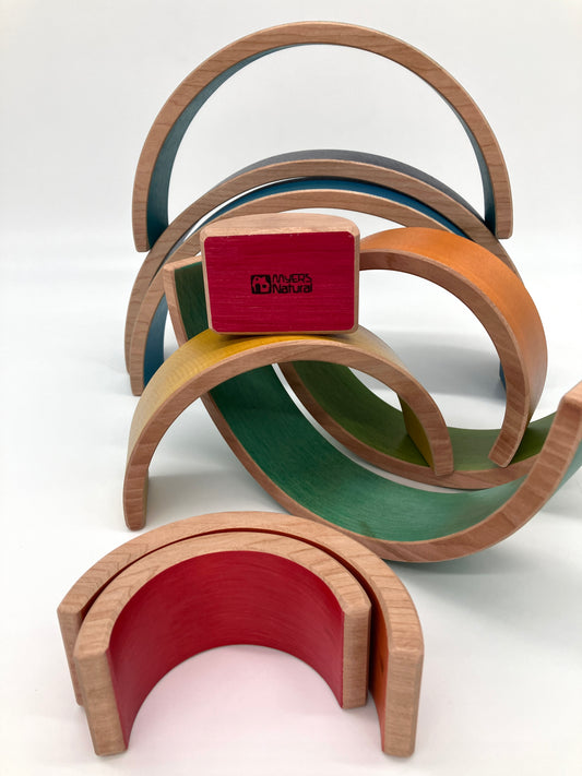 10 piece Wooden Rainbow Stacking Blocks - Vibrant Purple