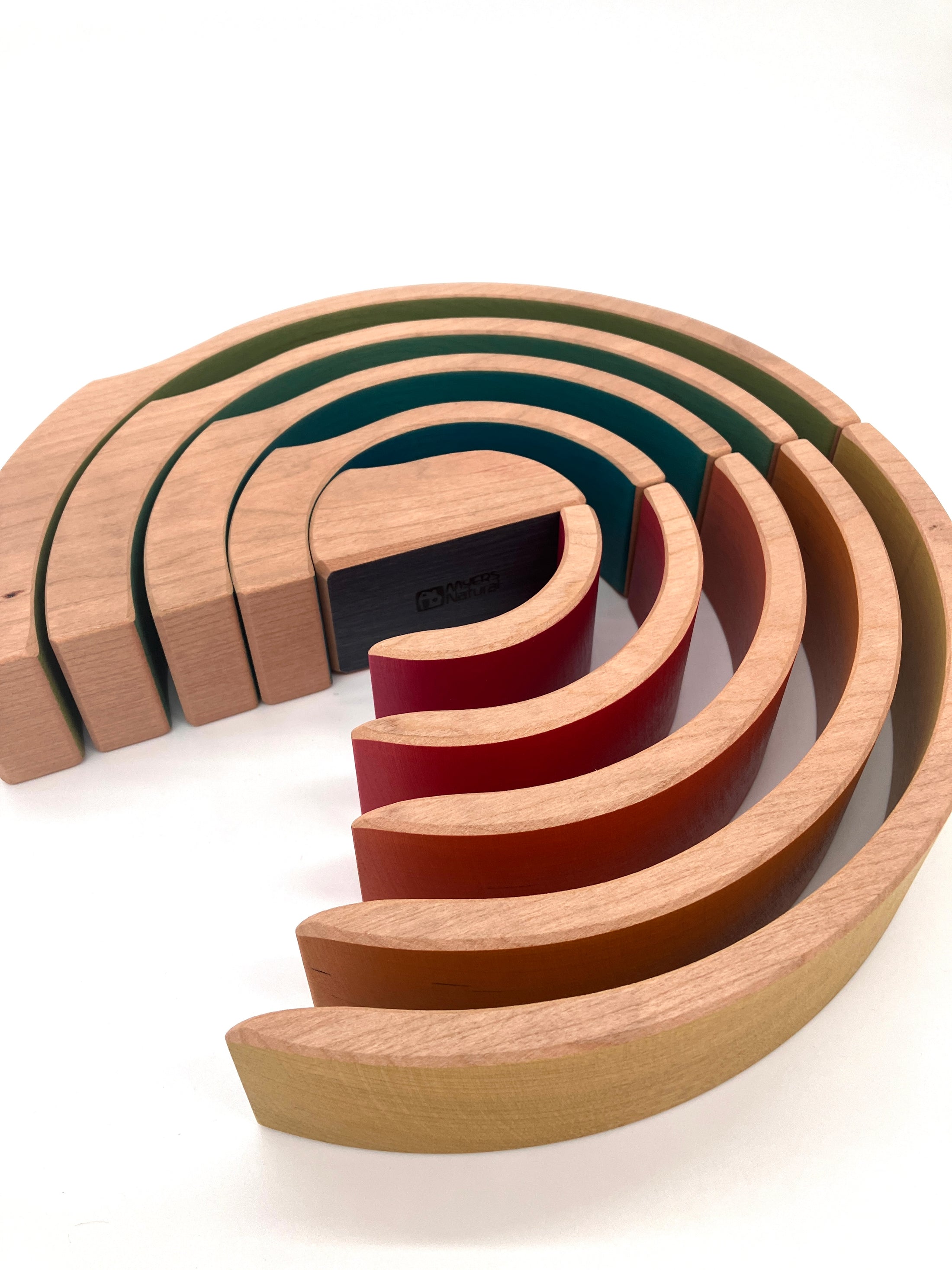 10 piece Wooden Split Rainbow Stacking Blocks