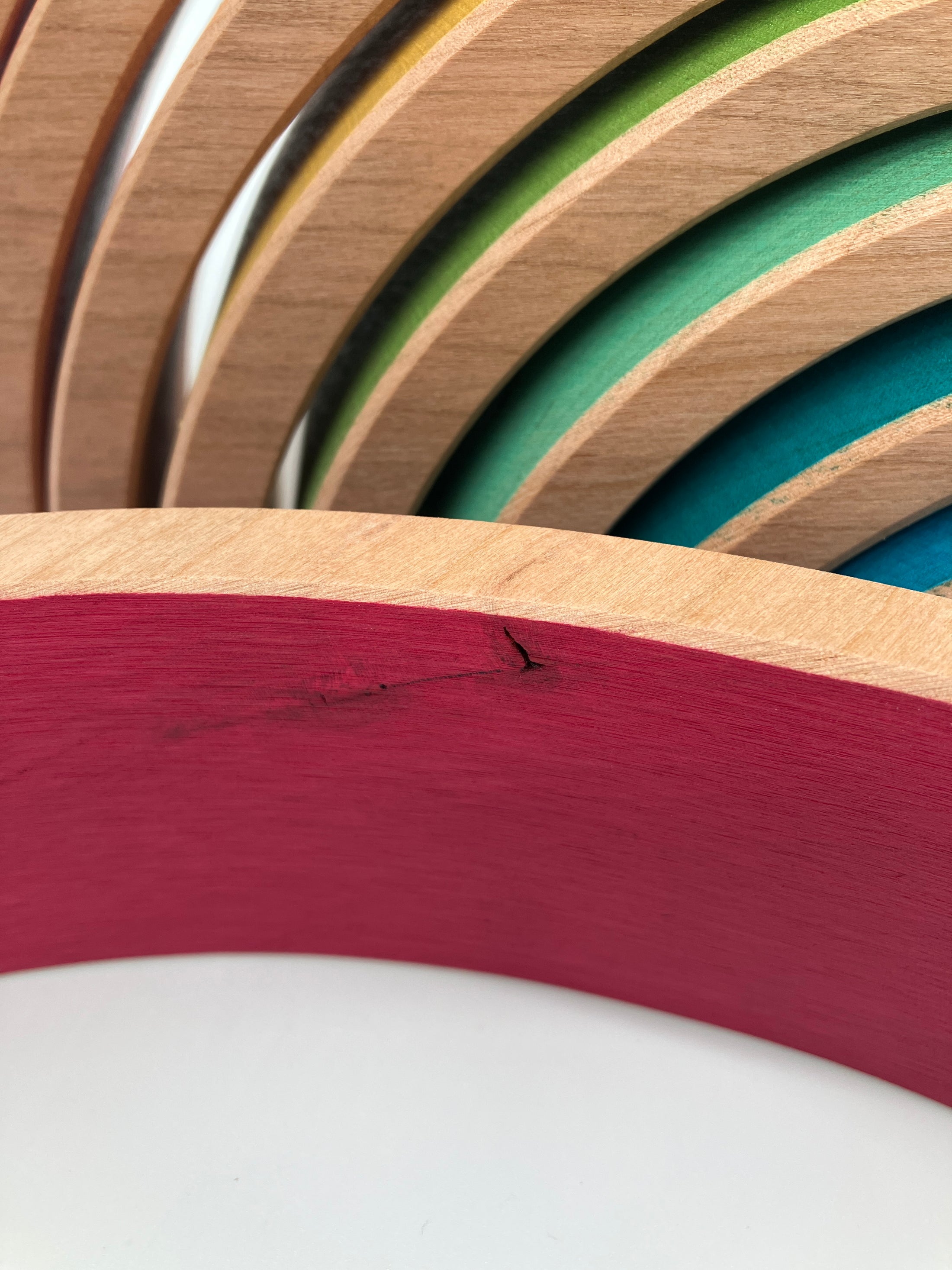 Unique 10 piece Wooden Rainbow - Vibrant Red
