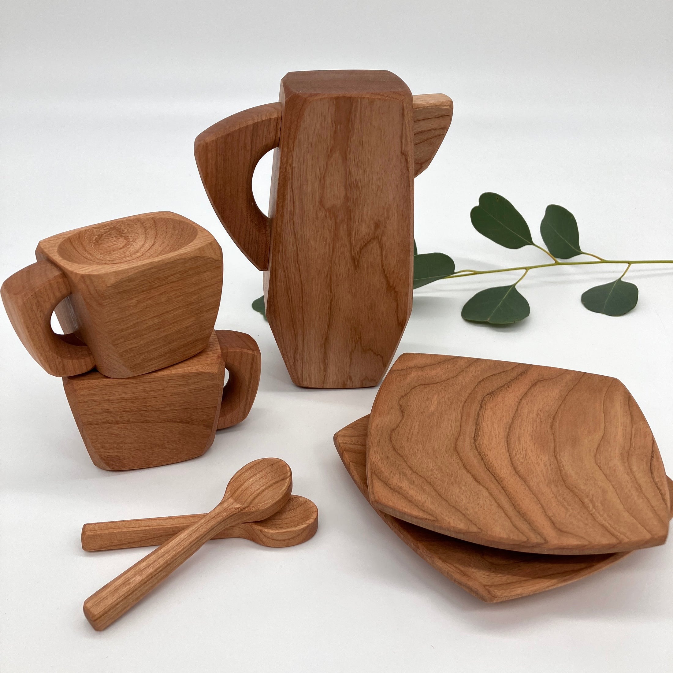 Wooden Play Tea Set - 7 piece set