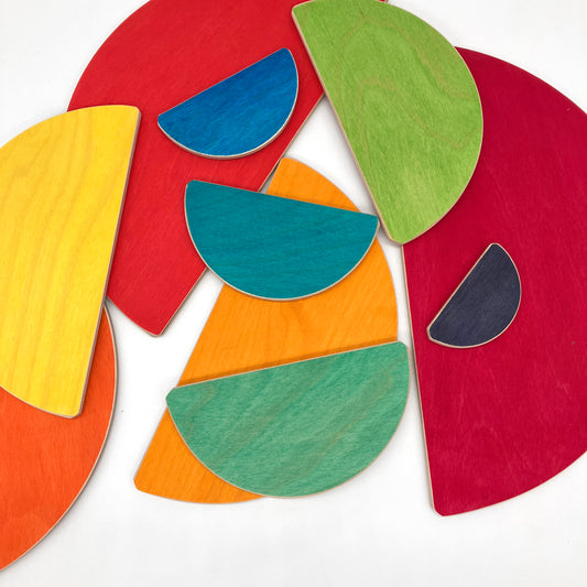 10 piece Wooden Semicircle Blocks