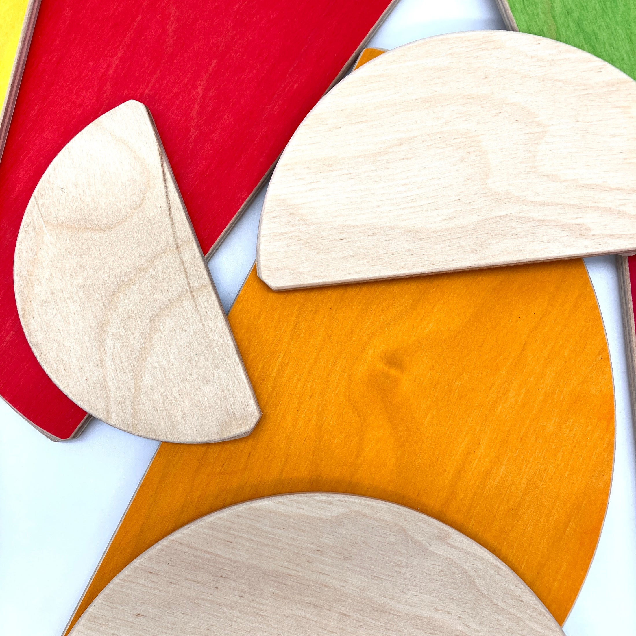 10 piece Wooden Semicircle Blocks