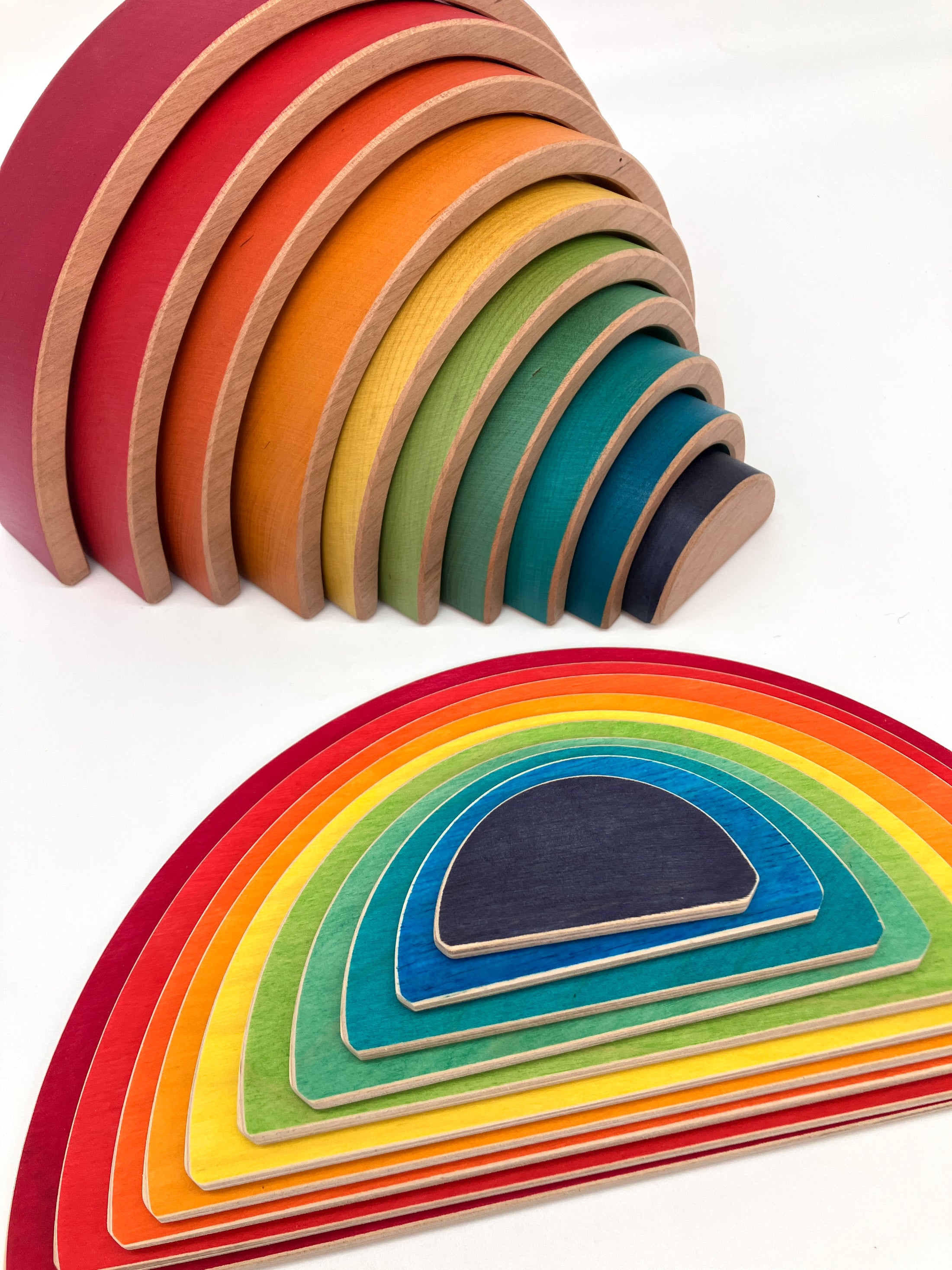 10 piece Wooden Semicircle Blocks