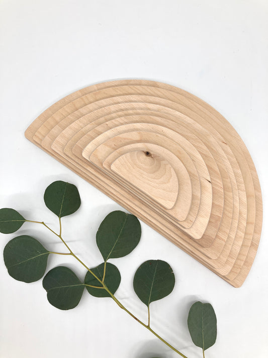 10 piece Wooden Semicircle Blocks - Natural