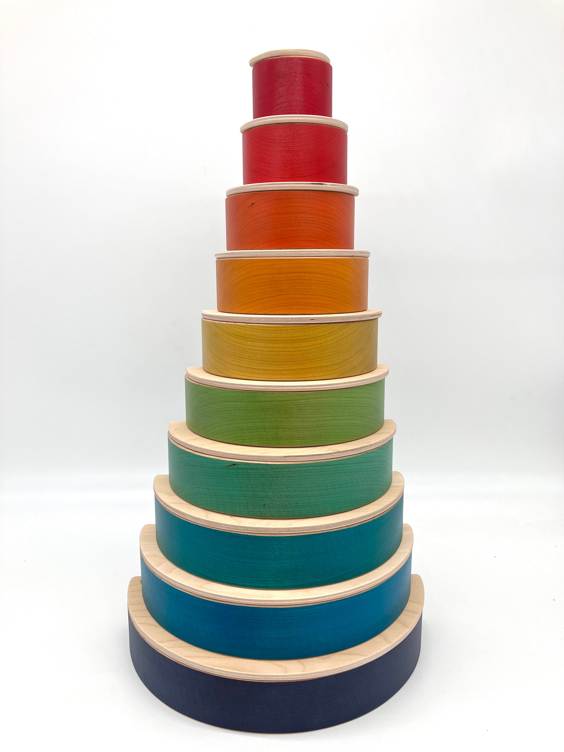 10 piece Wooden Semicircle Blocks - Natural