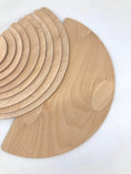 Load image into Gallery viewer, unique 10 piece Wooden Semicircle Blocks - Natural
