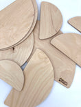Load image into Gallery viewer, unique 10 piece Wooden Semicircle Blocks - Natural
