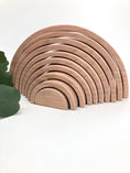Load image into Gallery viewer, 10 piece Wooden Rainbow Stacking Blocks - Natural
