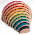 Load image into Gallery viewer, 10 piece Wooden Rainbow Unique Stacking Blocks - Vibrant Red
